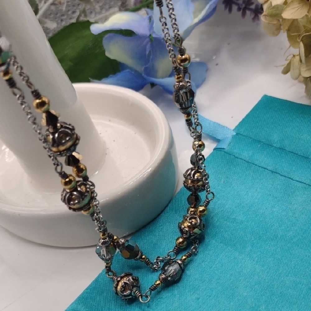 Brighton Gold and Silver Baroque Scrollwork Necklace